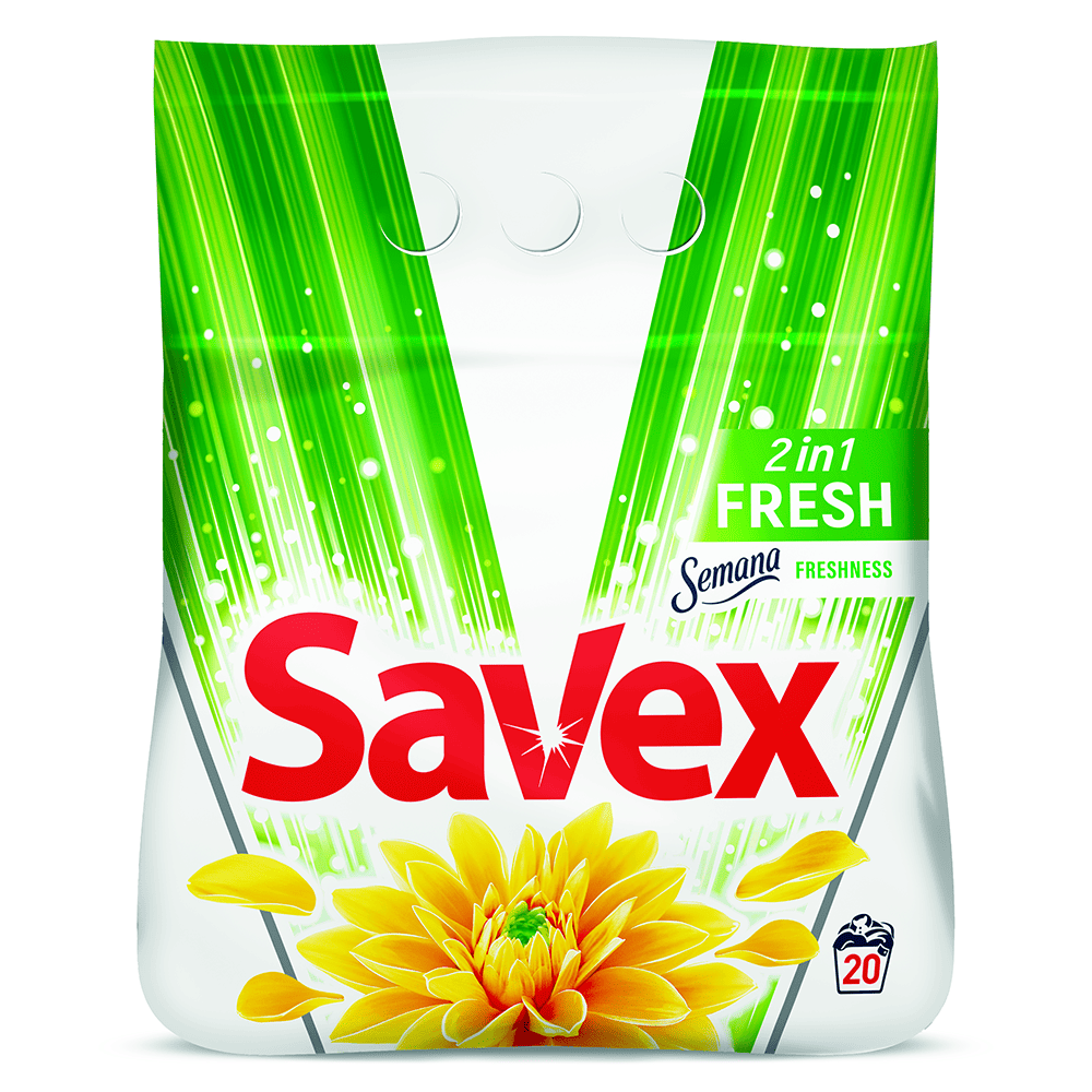 SAVEX DETERGENT PUDRA AUTOMAT 2KG 2IN1 FRESH 20SP