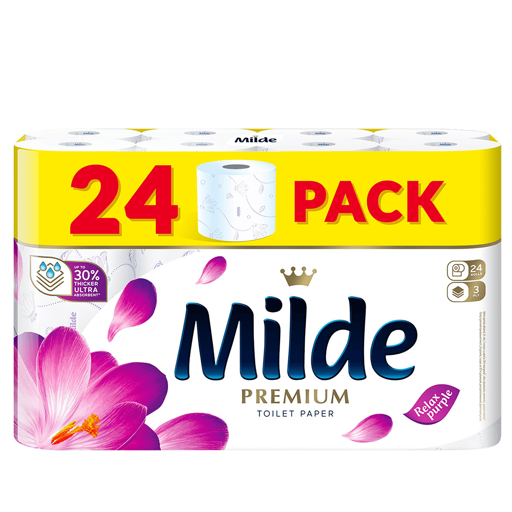 MILDE HARTIE IGIENICA 3STR 24ROLE RELAX PURPLE
