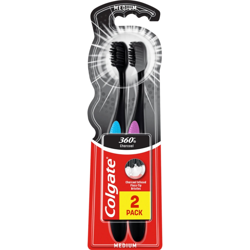 COLGATE PERIUTE 360 CHARCOAL 2BUC/SET