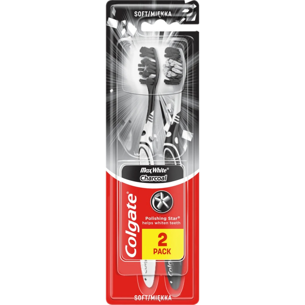 COLGATE PERIUTE MAX WHITE CHARCOAL SOFT 2BUC/SET