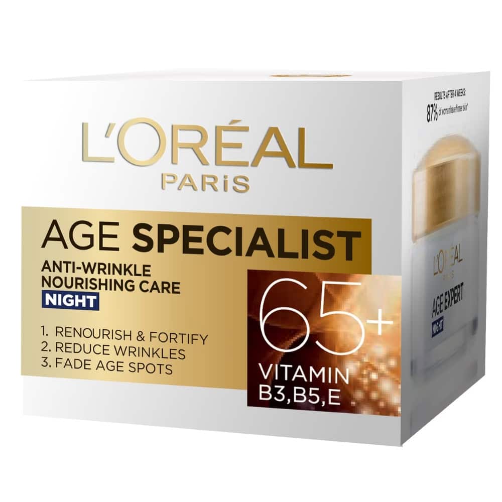 LOREAL AGE SPECIALIST CREMA TEN ANTIRID 50ML NOAPTE 65+VITAMIN