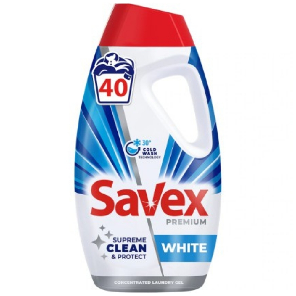 SAVEX DETERGENT LICHID 1.8L 2IN1 WHITE 40SP