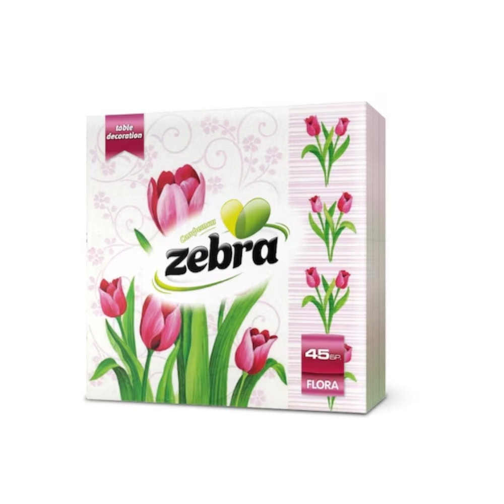ZEBRA SERVETELE MASA 1STR 45BUC 33X33CM DECOR