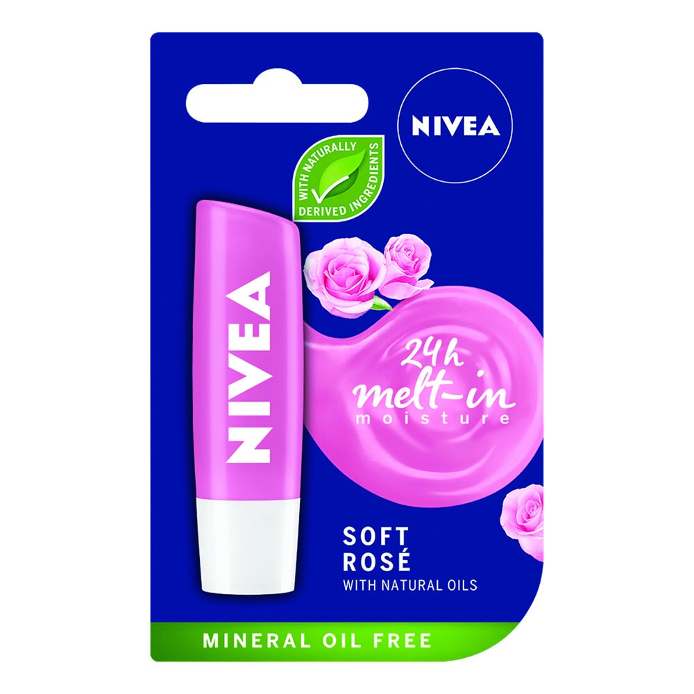 NIVEA LIPCARE 4.8G SOFT ROSE