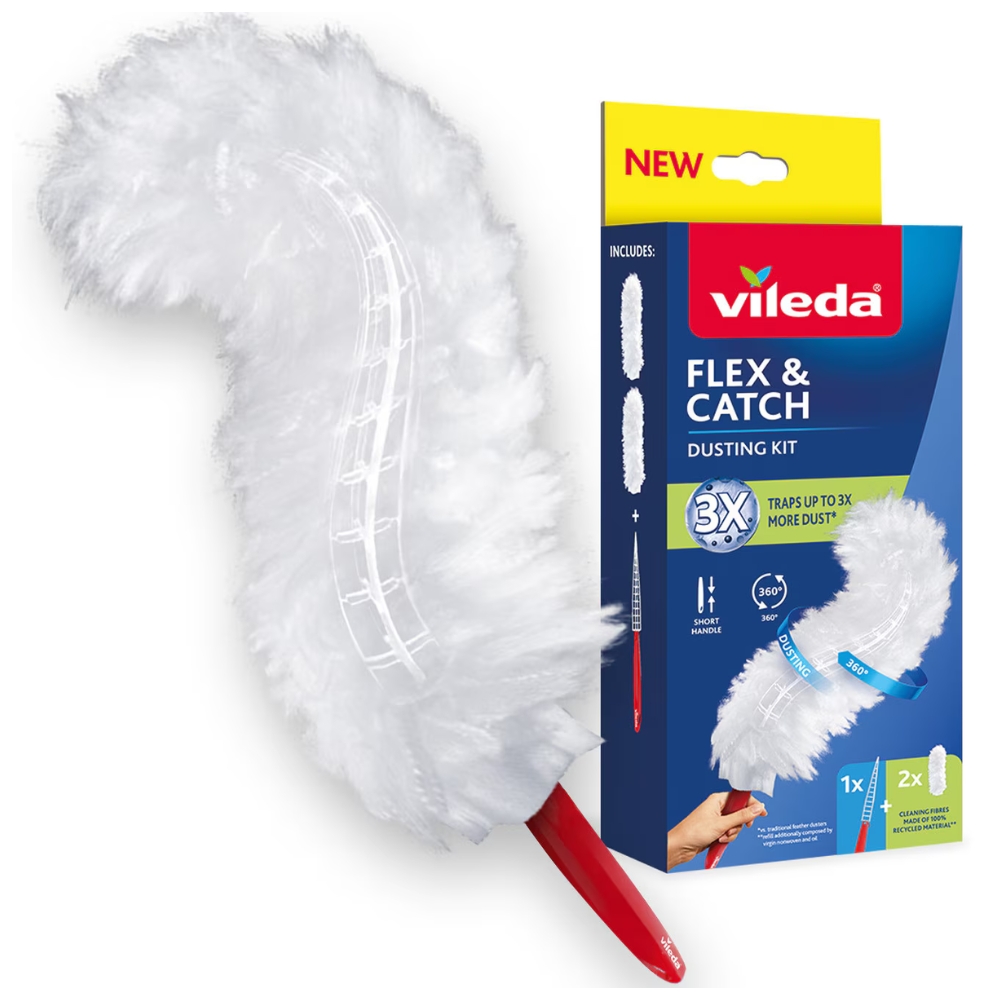 VILEDA KIT PRAF MANER SCURT + 2 REZERVE FLEX&CATCH