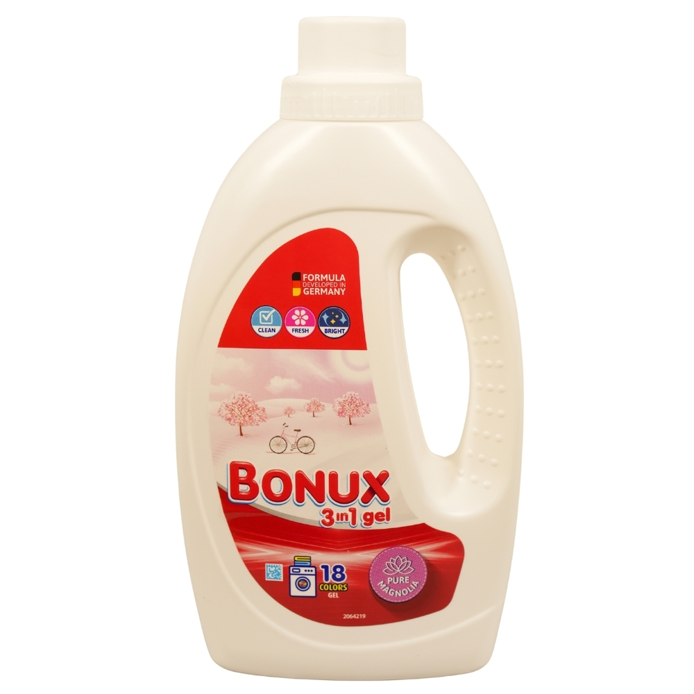 BONUX DETERGENT LICHID GEL 900ML PURE MAGNOLIA 18SP