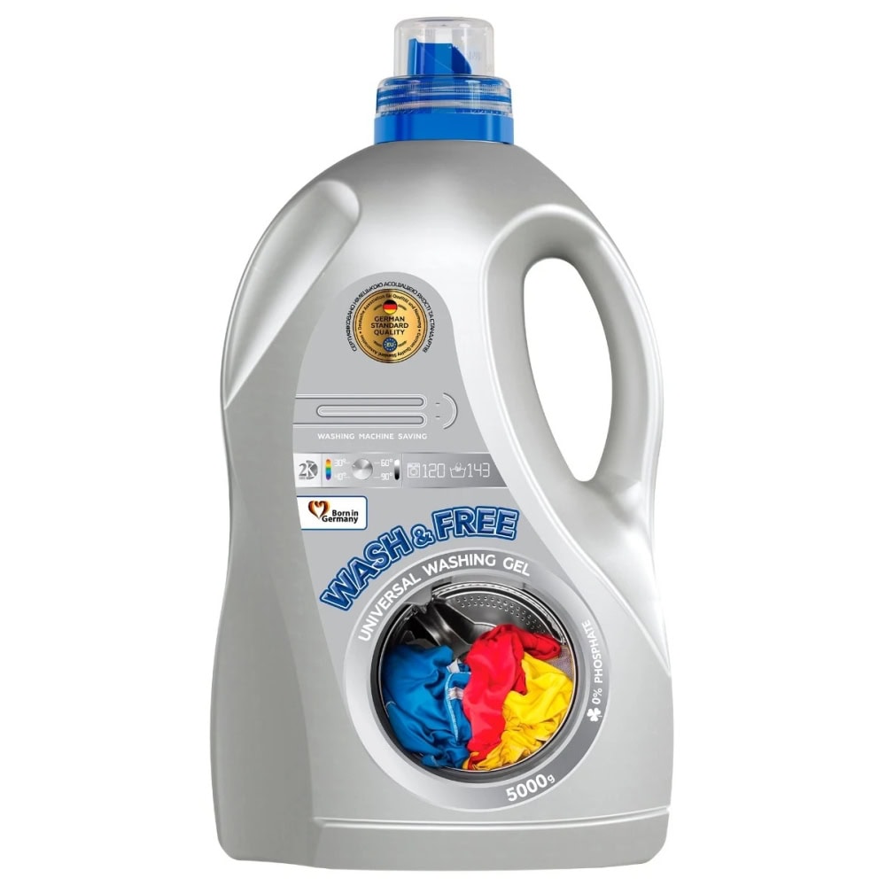 WASH&FREE DETERGENT LICHID 5L UNIVERSAL