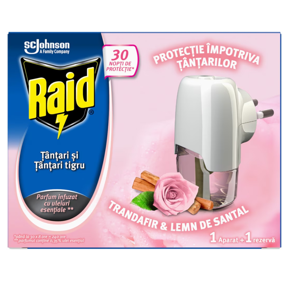 RAID APARAT ELECTRIC ANTITANTARI+REZERVA 21ML TRANDAFIR