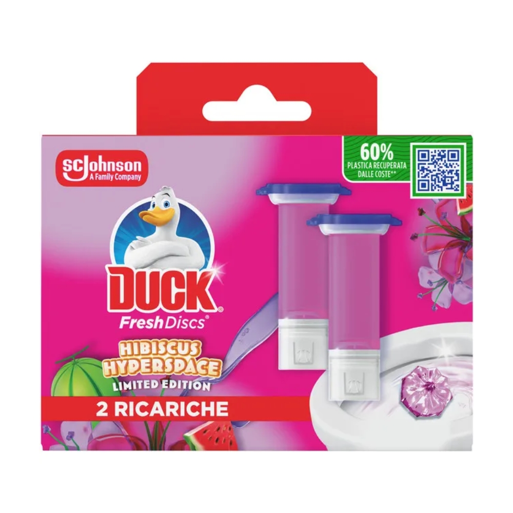 DUCK DISCS REZERVA ODORIZANT WC GEL 2X36ML HIBISCUS HYPERSPACE