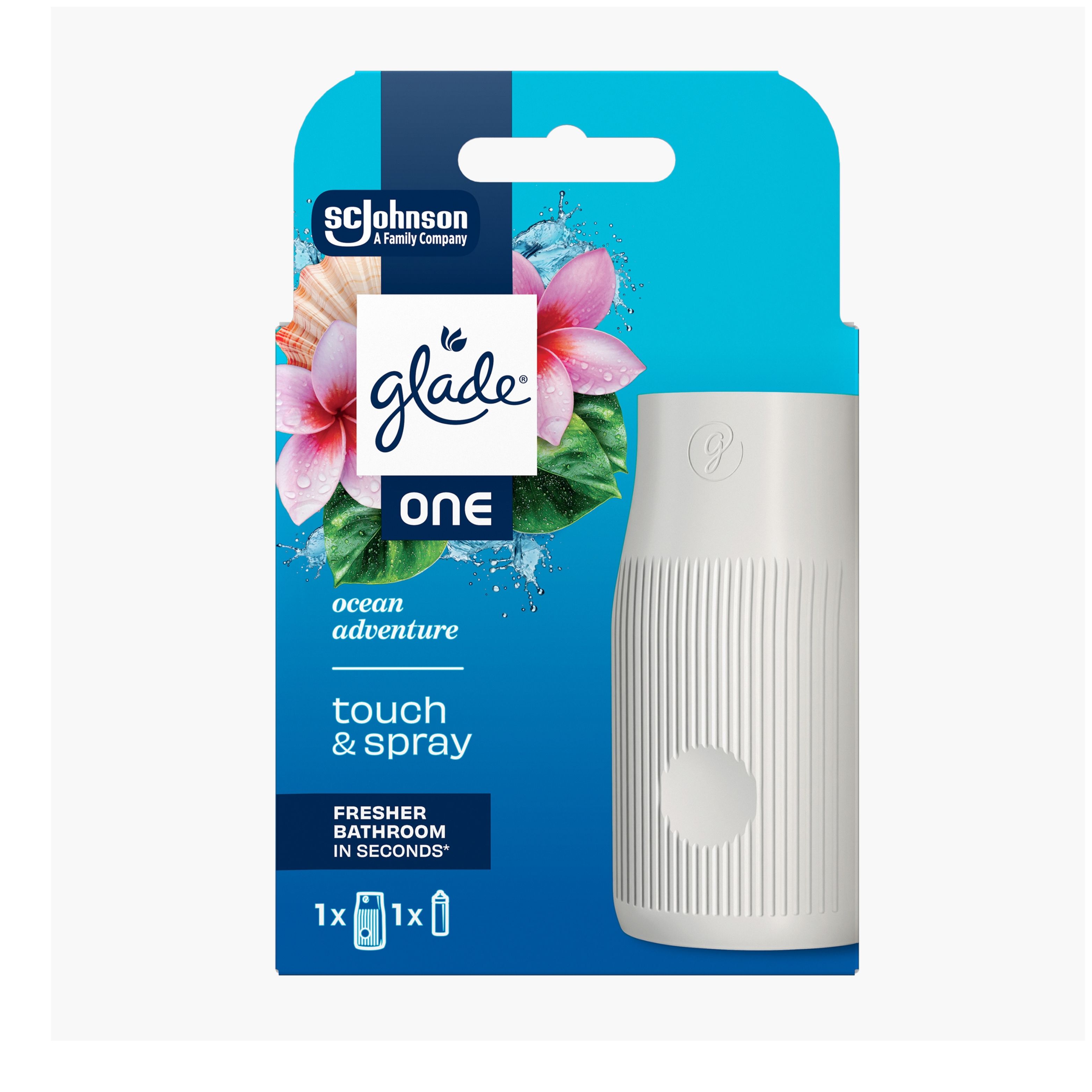 GLADE ONE TOUCH&SPRAY ODORIZANT+REZERVA 10ML OCEAN ADVENTURE