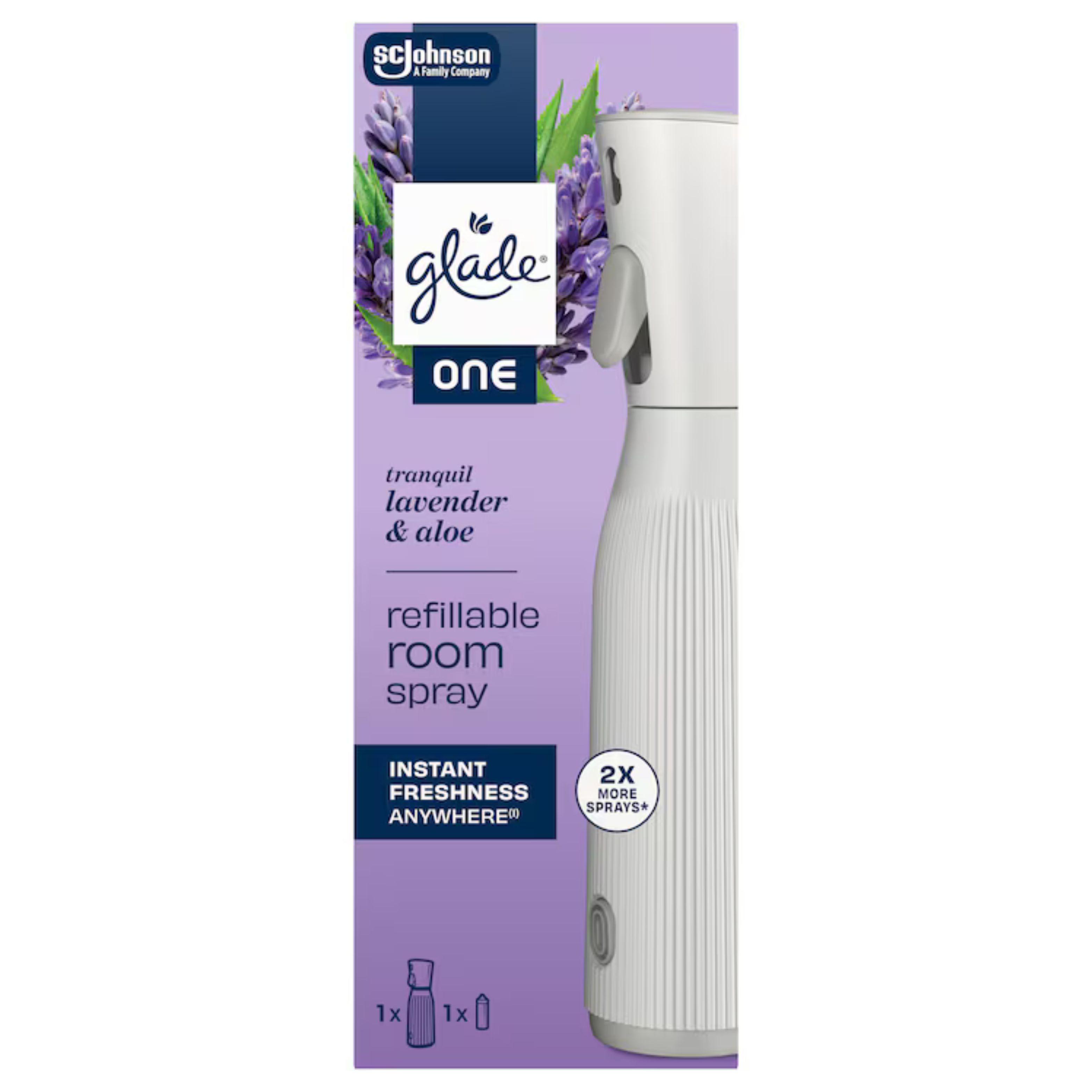 GLADE ONE SPRAY ODORIZANT REINCARCABIL+REZERVA 10ML LAVENDER&ALOE