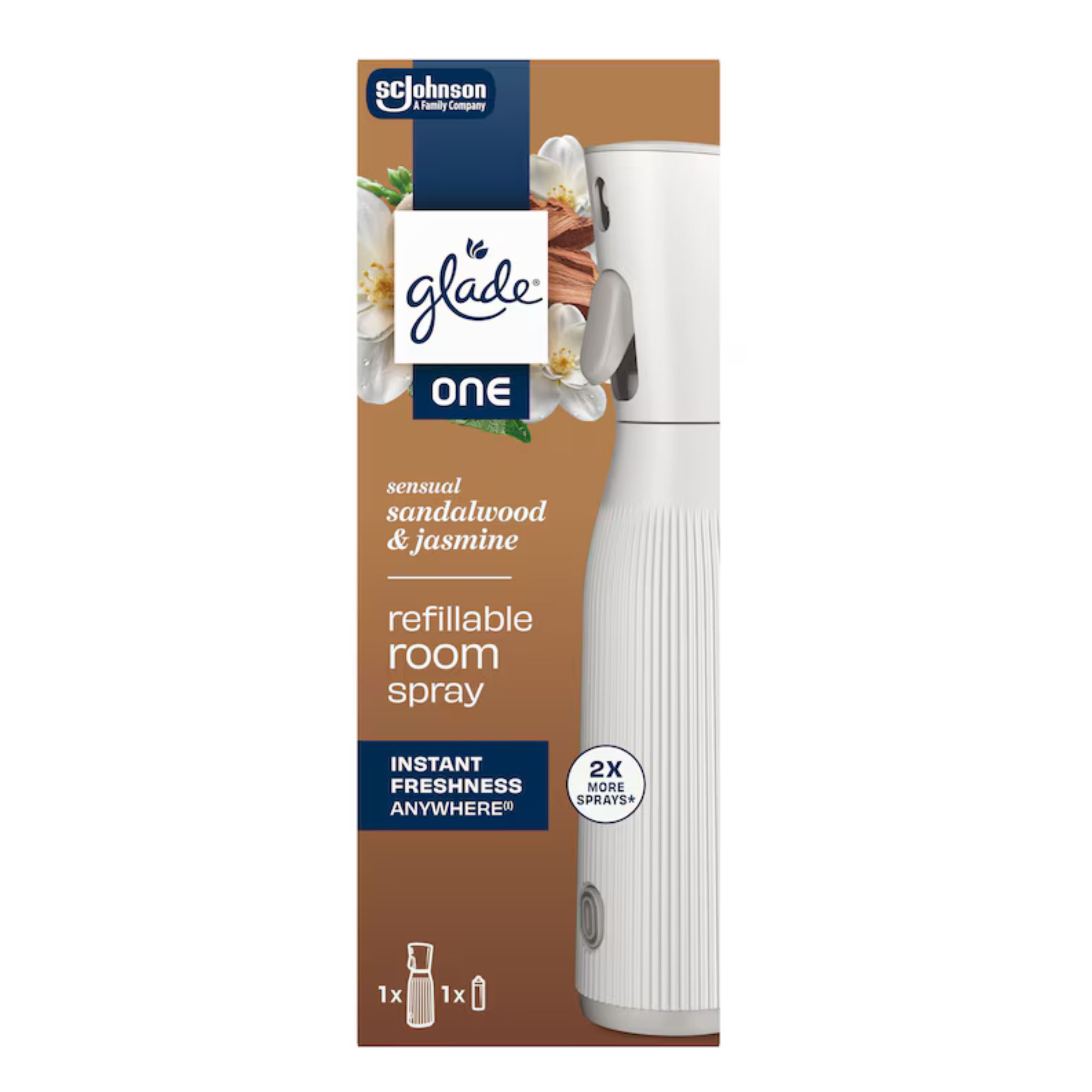GLADE ONE SPRAY ODORIZANT REINCARCABIL+REZERVA 10ML SANDALWOOD&JASMINE