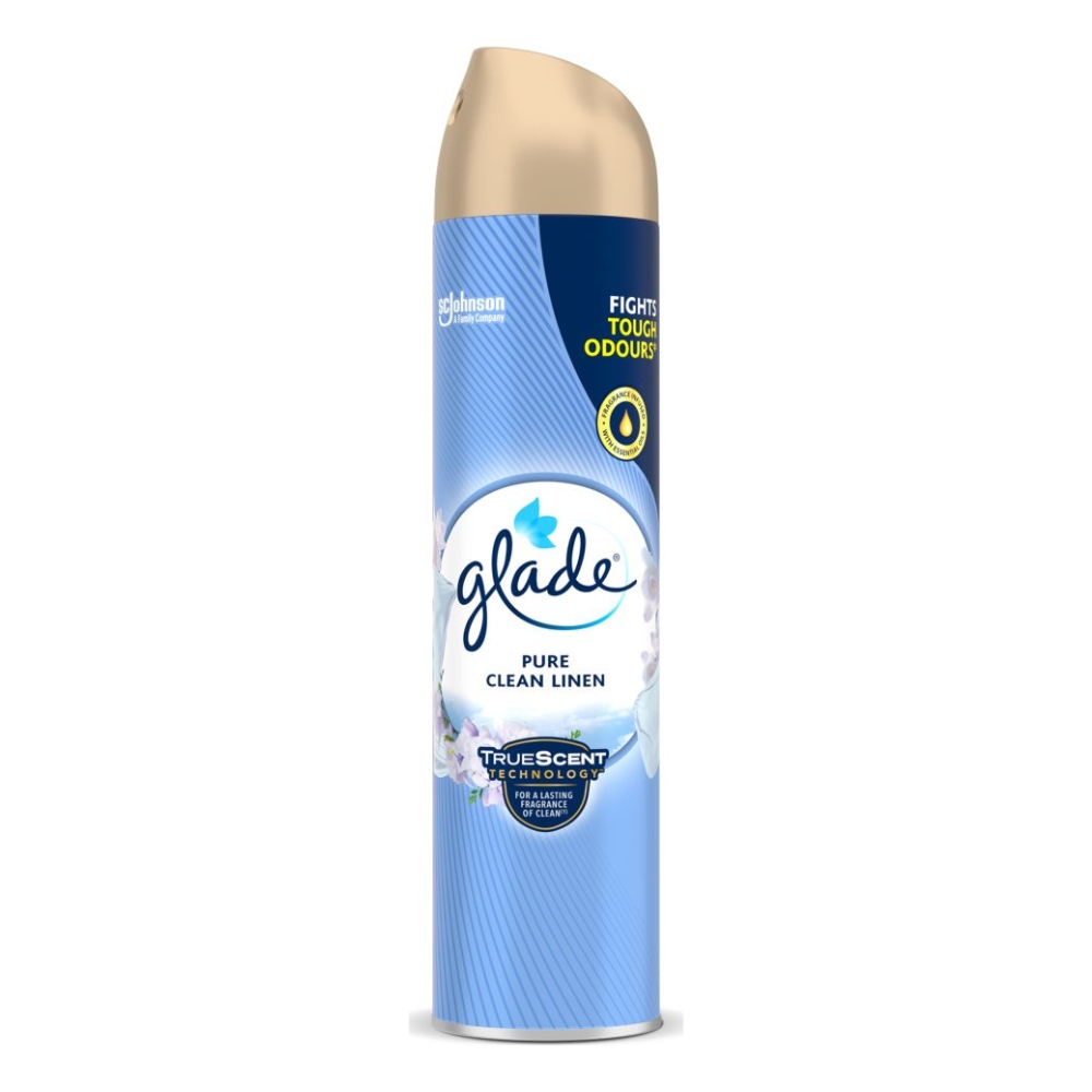 GLADE SPRAY ODORIZANT CAMERA 300ML CLEAN LINEN