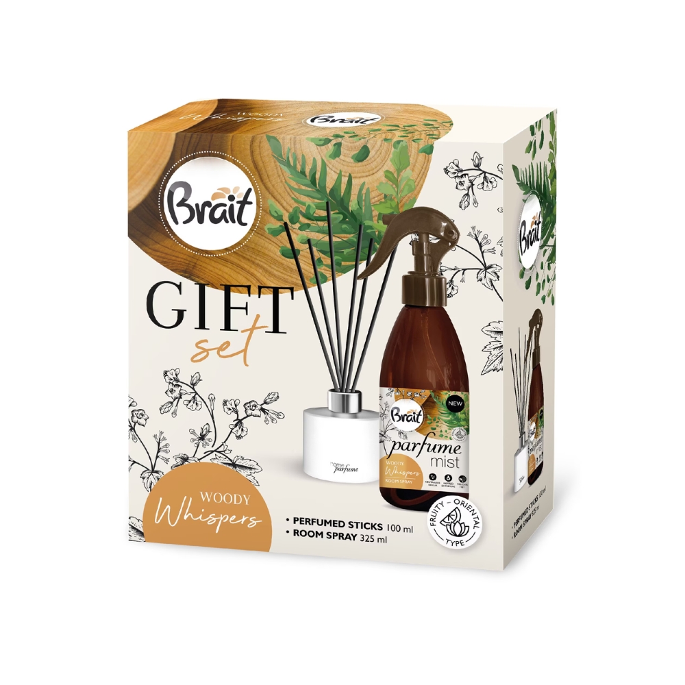BRAIT CAS (BETISOARE PARFUMATE + SPRAY CAMERA250ML) WOODY WHISPERS