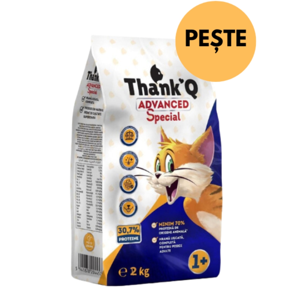 THANKQ HRANA USCATA PISICI 2KG PESTE