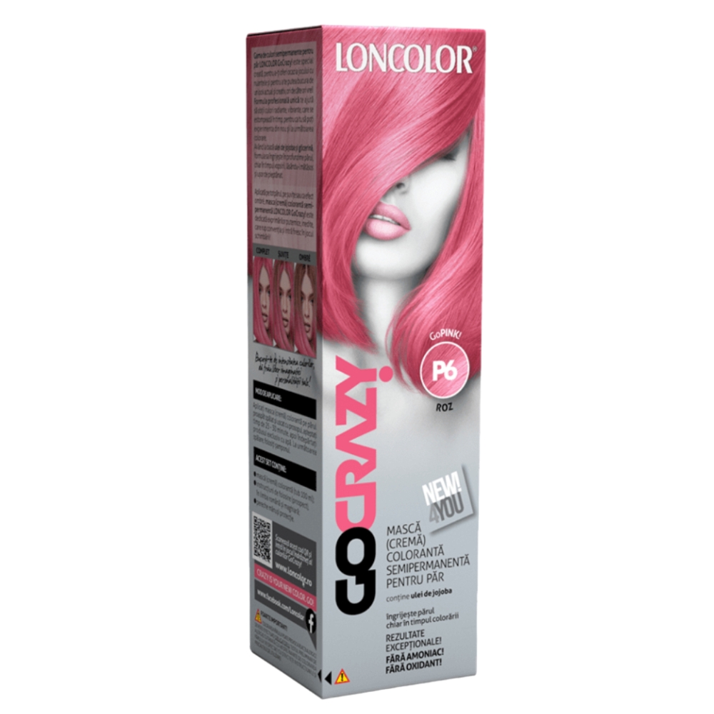 LONCOLOR GO CRAZY MASCA COLORANTA 100ML P6 ROZ