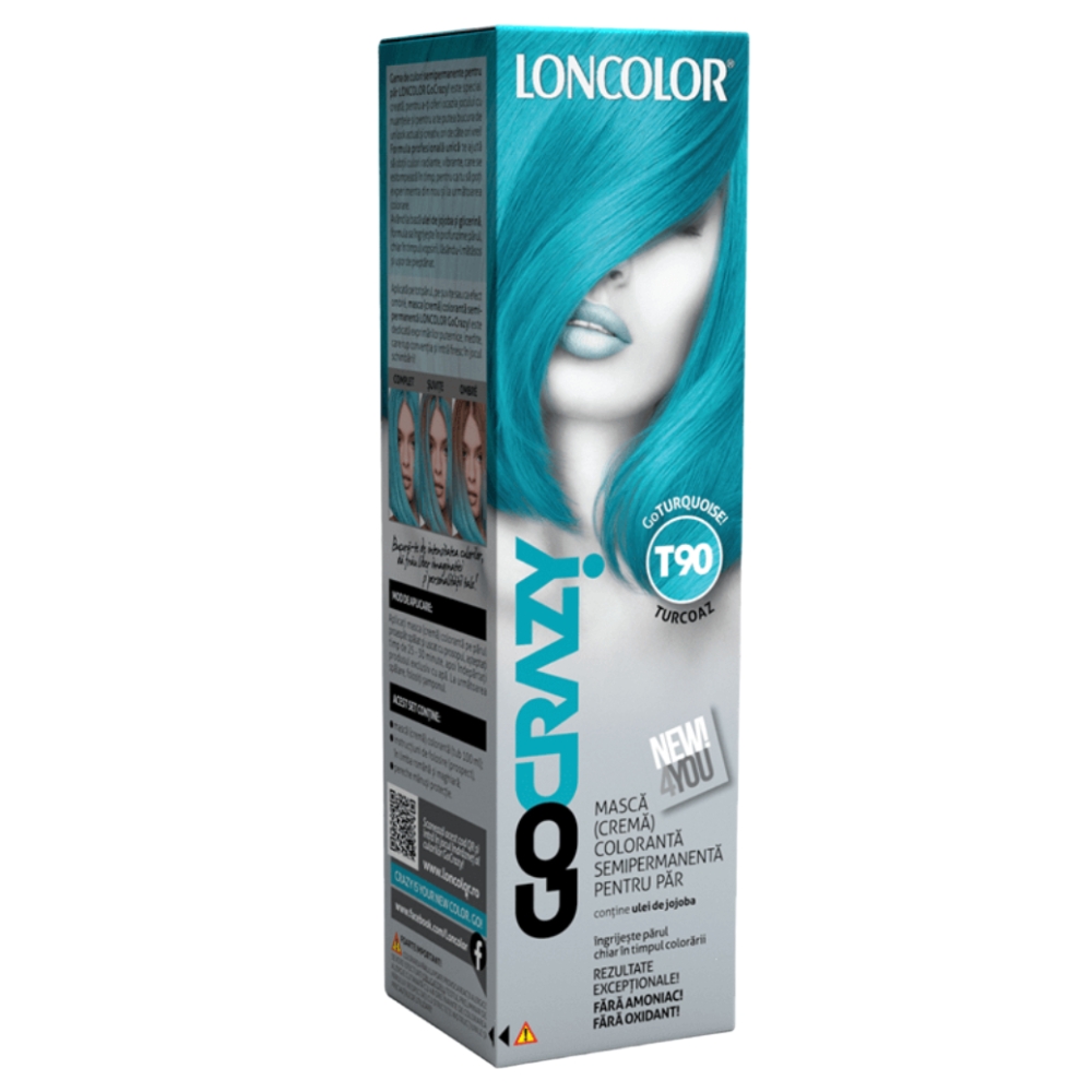 LONCOLOR GO CRAZY MASCA COLORANTA 100ML T90 TURCOAZ