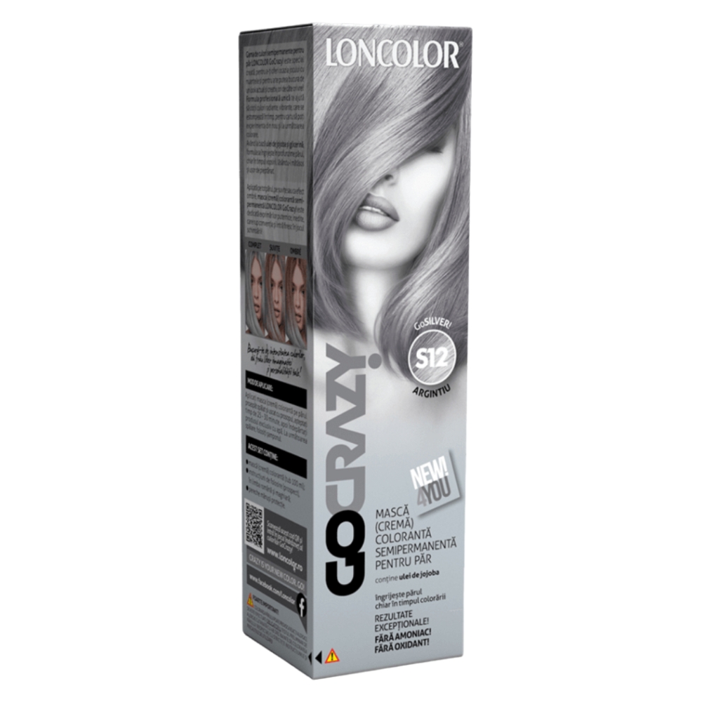LONCOLOR GO CRAZY MASCA COLORANTA 100ML S12 ARGINTIU