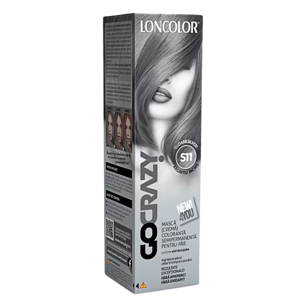 LONCOLOR GO CRAZY MASCA COLORANTA 100ML S11 ARGINTIU INCHIS