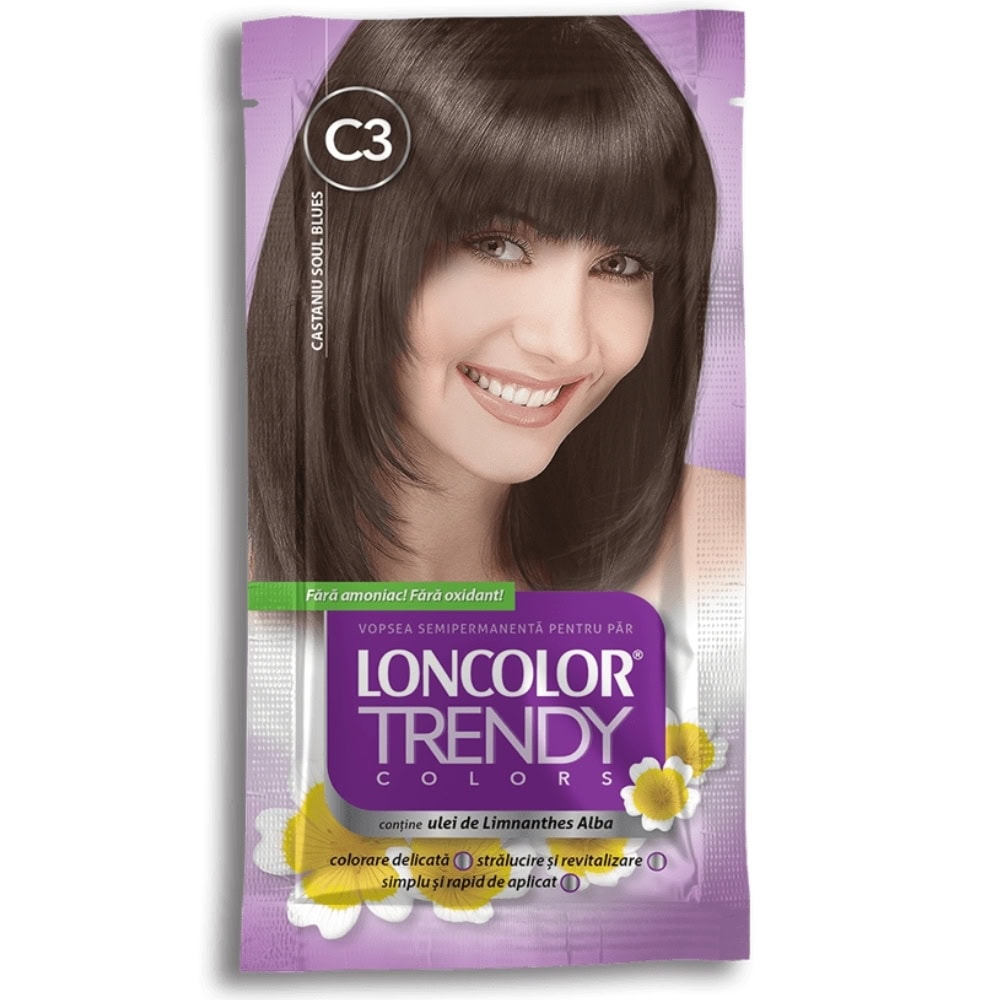 LONCOLOR TRENDY VOPSEA PAR SEMI 2X25ML C3 CASTANIU SOUL BLUES