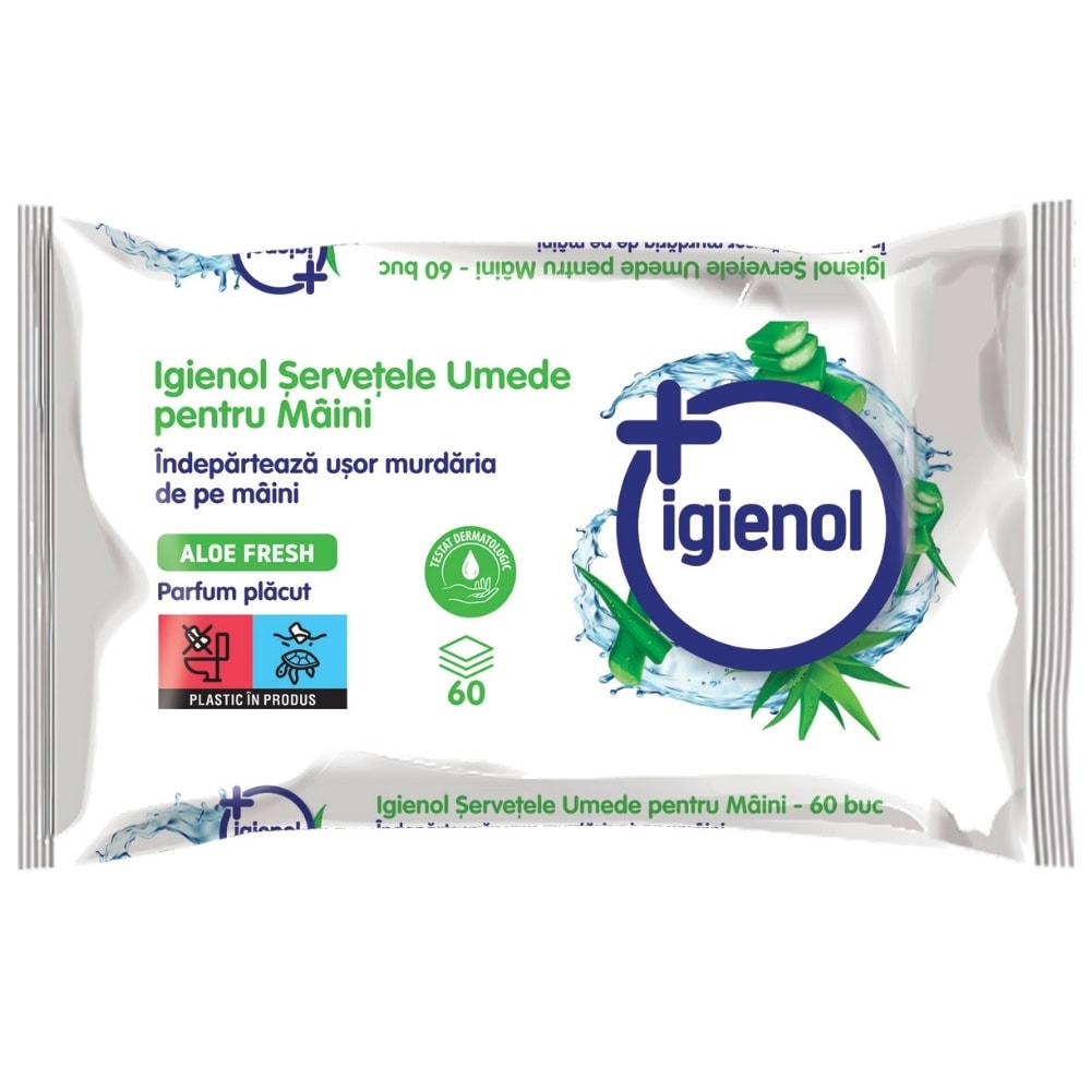 IGIENOL SERVETELE UMEDE ANTIBACTERIENE 15BUC ALOE