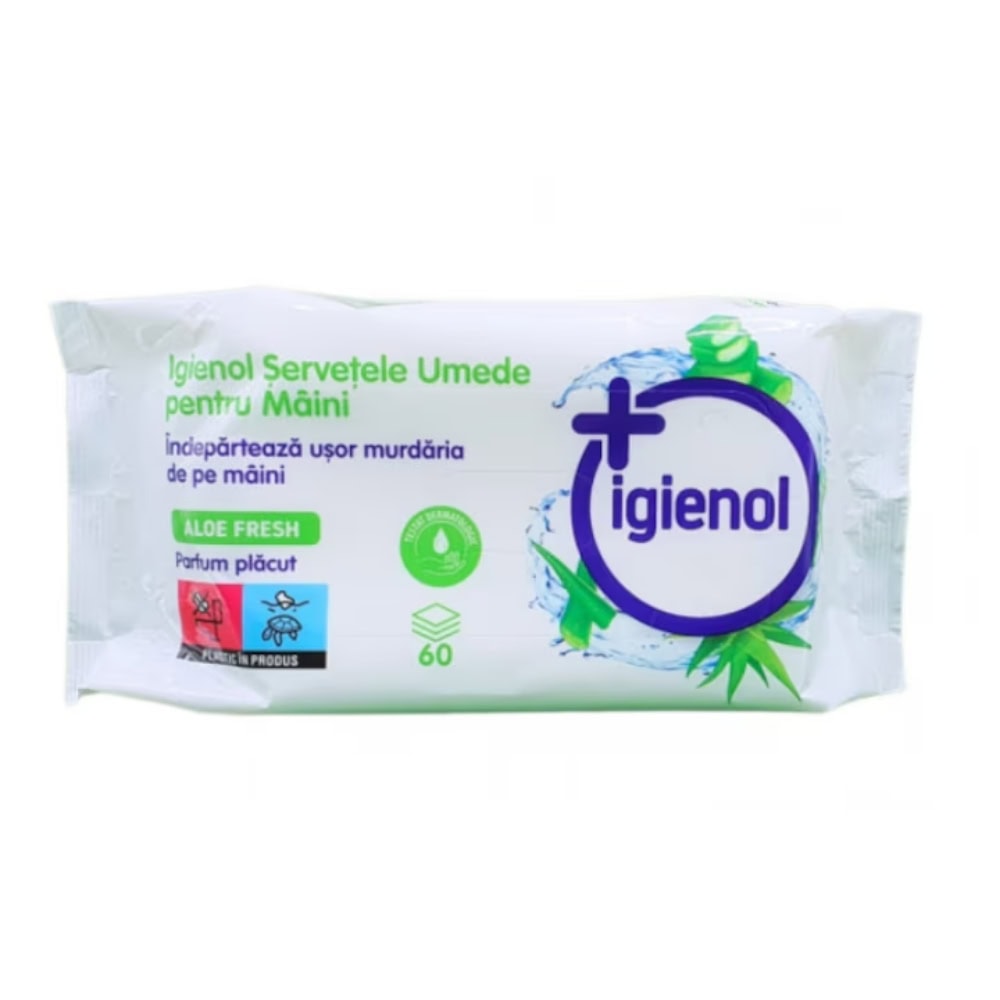 IGIENOL SERVETELE UMEDE ANTIBACTERIENE 60BUC ALOE