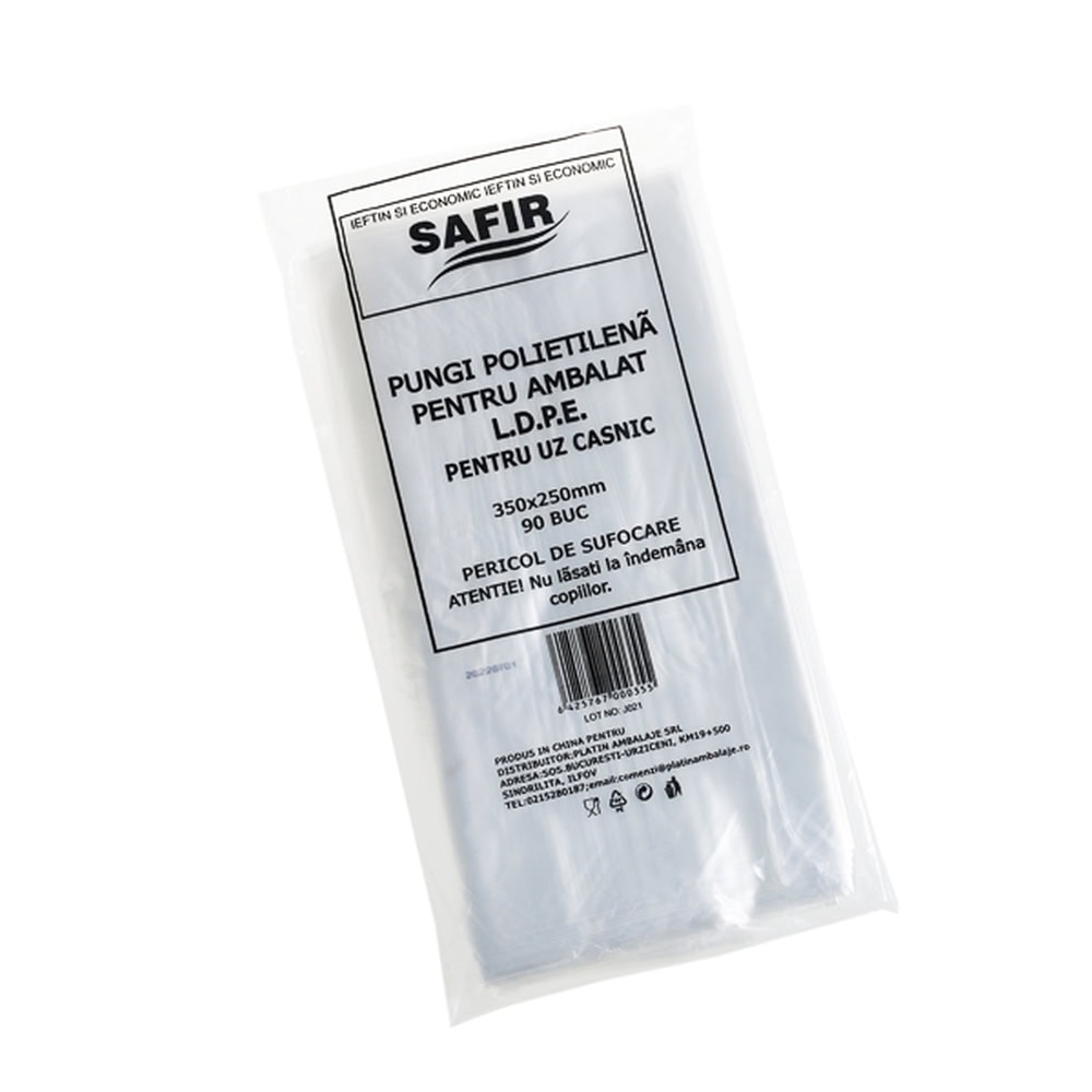 SAFIR PUNGI LDPE AMBALAT CONGELATOR 35X25CM 2KG 90BUC