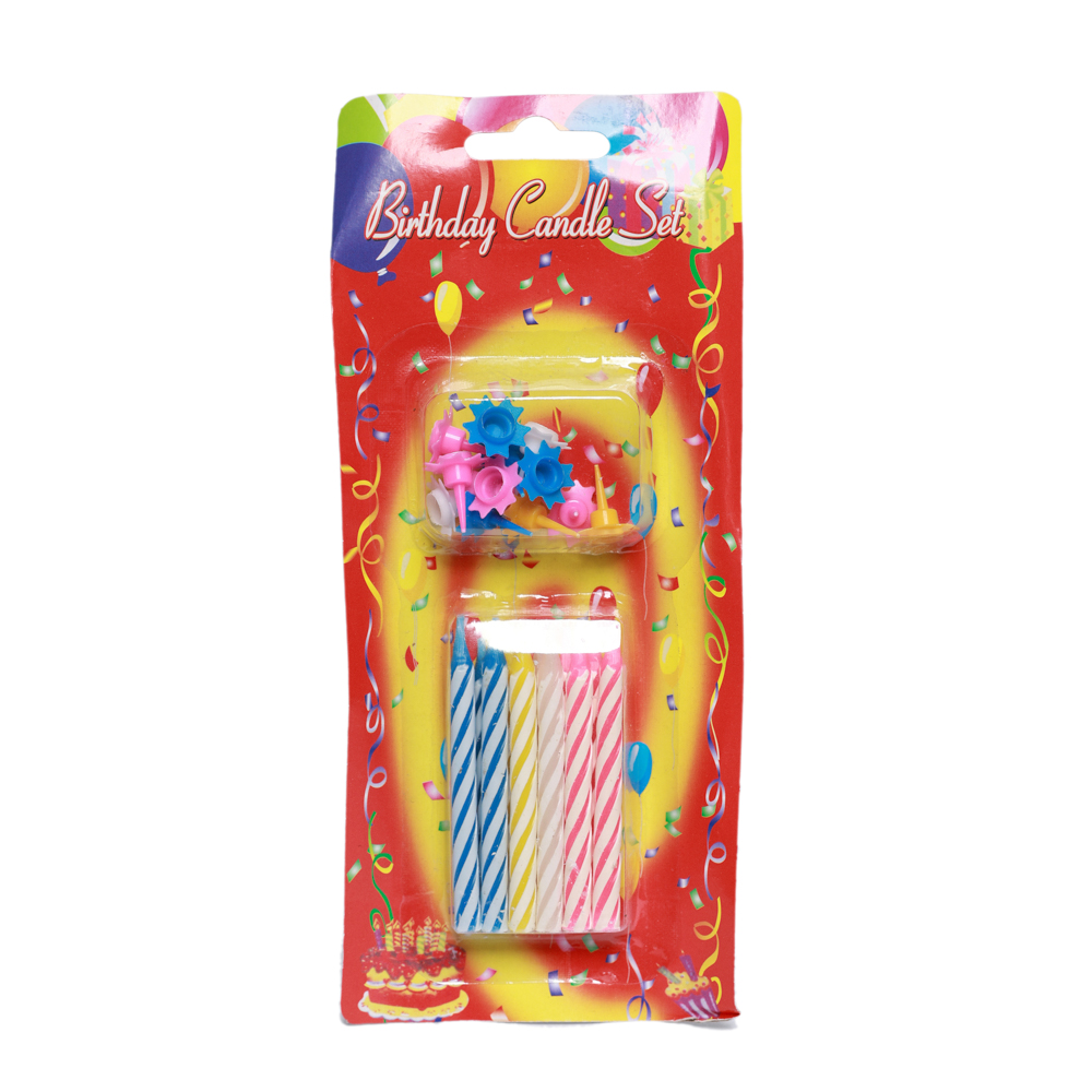 LUMANARI TORT DEGRADE CU SUPORT 6CM 12BUC  G61-7