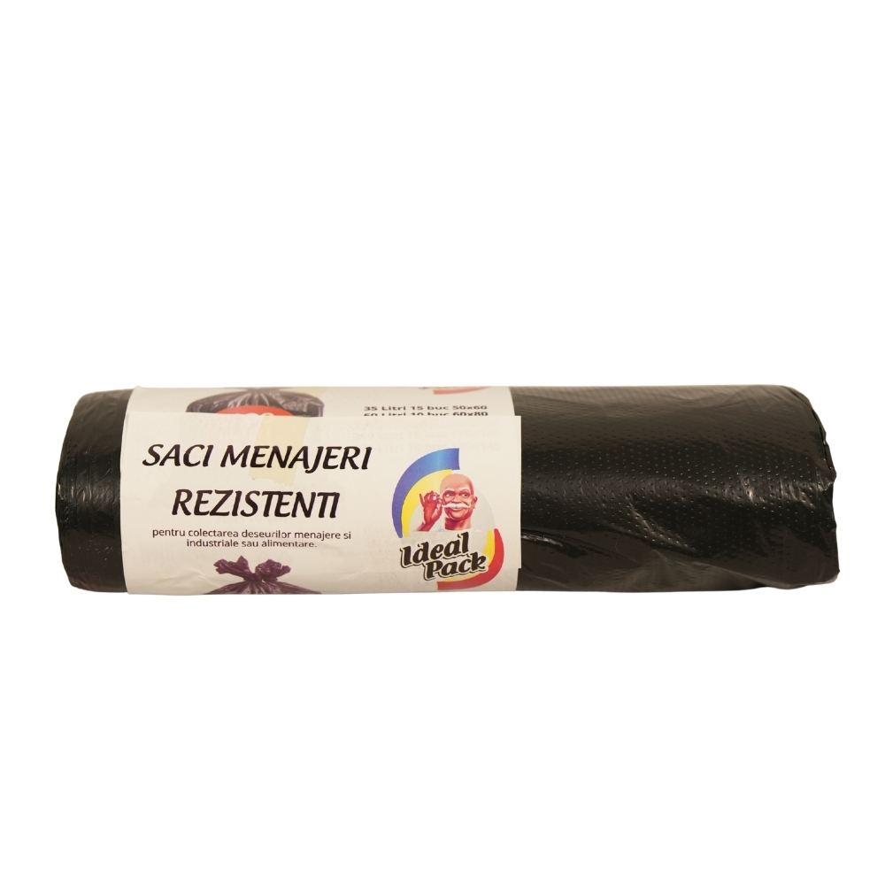 IDEAL PACK SACI MENAJ 120L NEGRU 10BUC