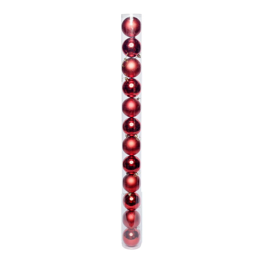 GLOBULETE CRACIUN 8CM 12BUC ROSU GM3-1