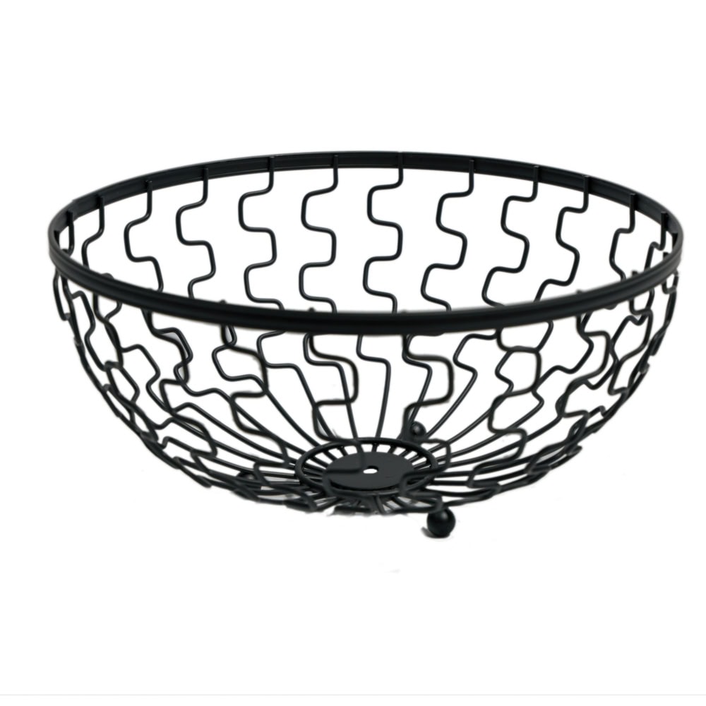 COS DECORATIV ZIG-ZAG SERVIRE NEGRU 27CM G47-10