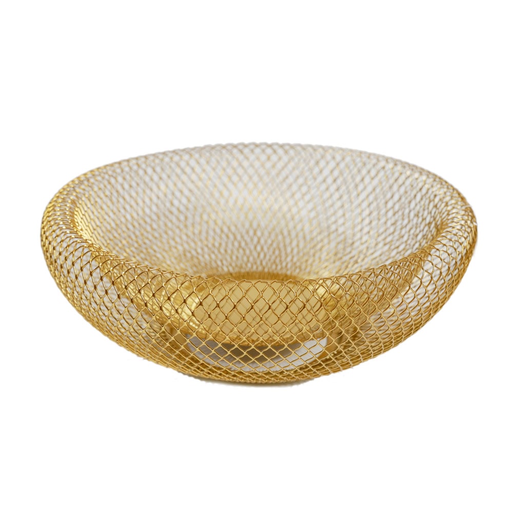 COS DECORATIV PLASA SERVIRE DUBLU GOLD 25CM G74-2