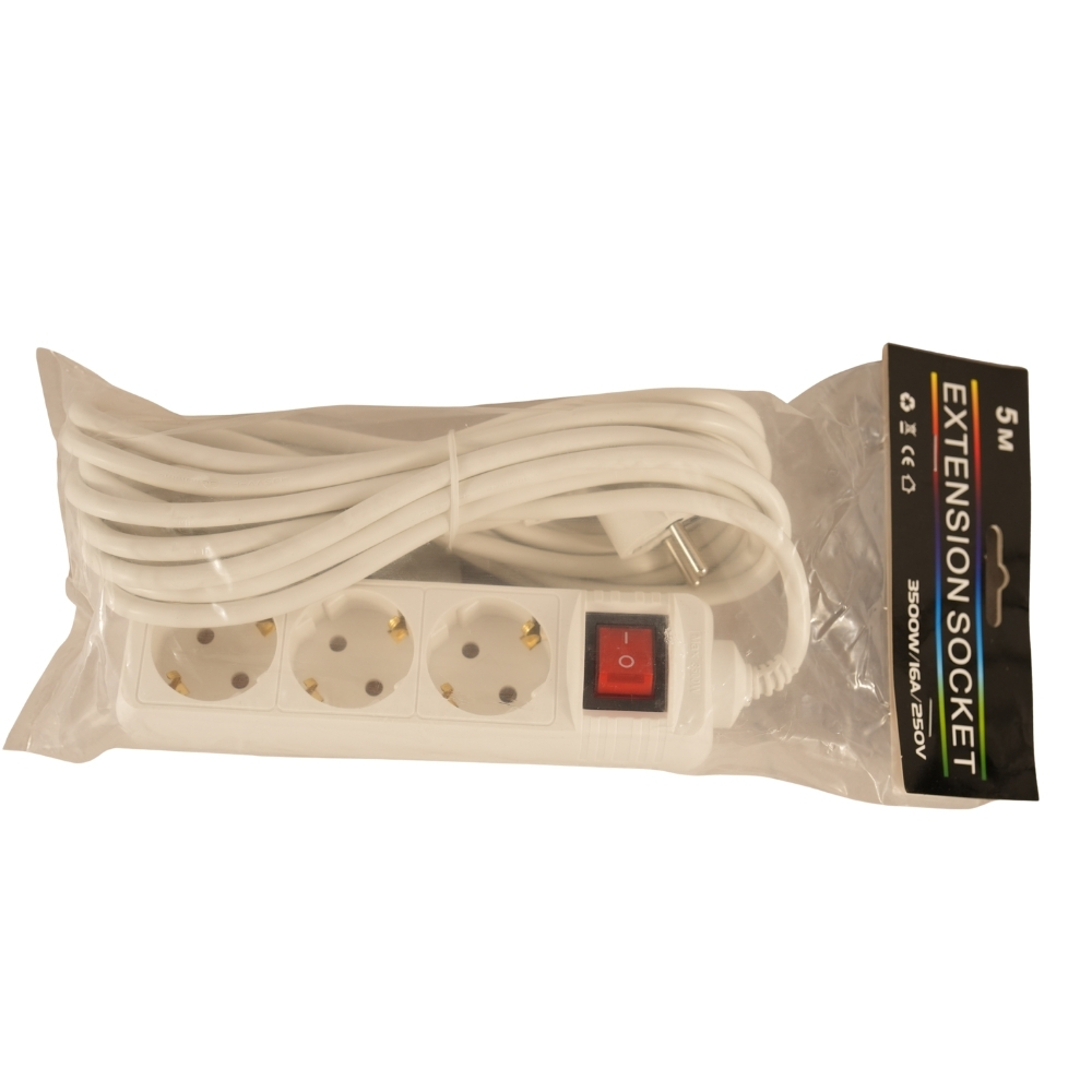 PRELUNGITOR 3 PRIZE 220V 5M CU INTRERUPATOR GM46-2