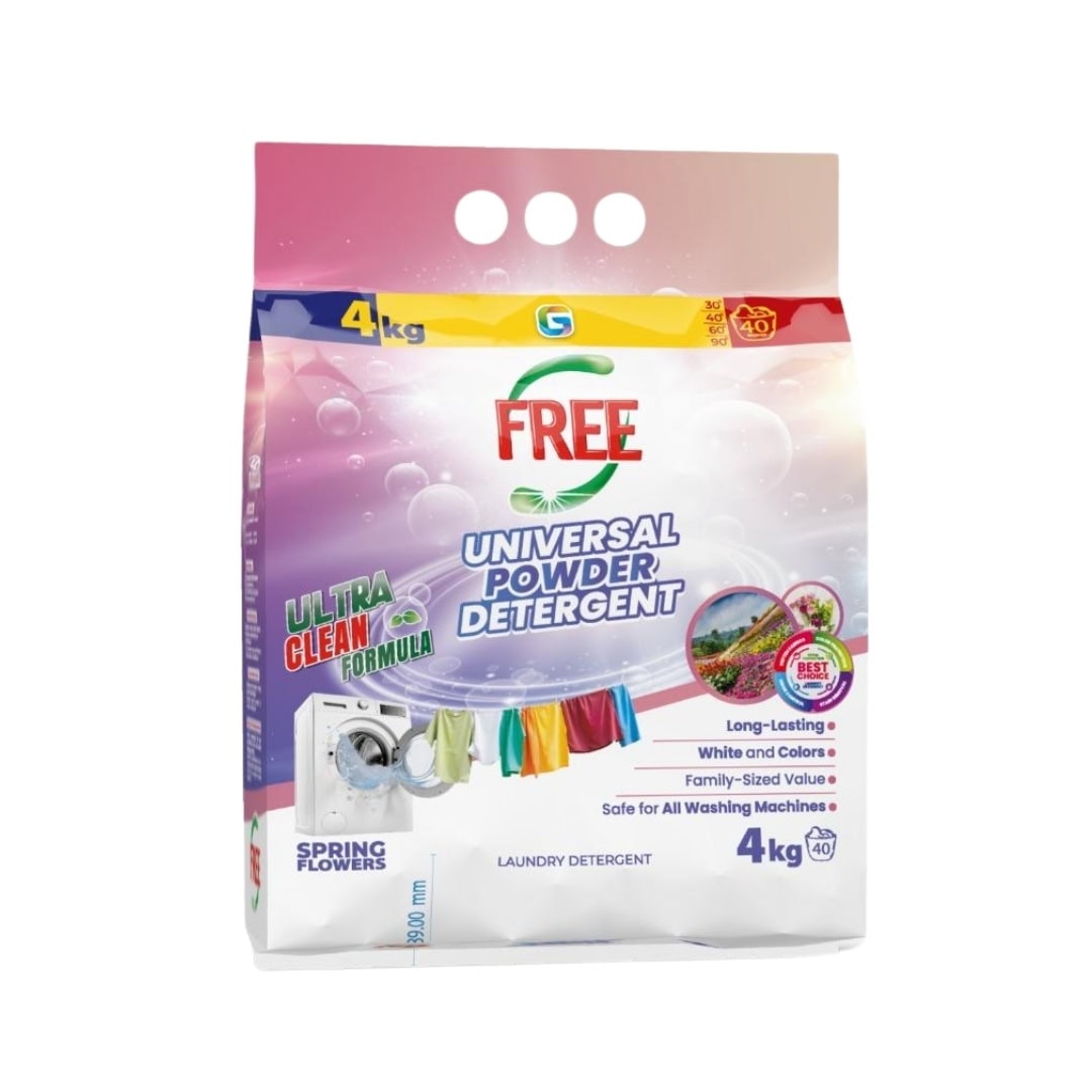 FREE DETERGENT PUDRA AUTOMAT 4KG UNIVERSAL SPRING FLOWERS 40SP