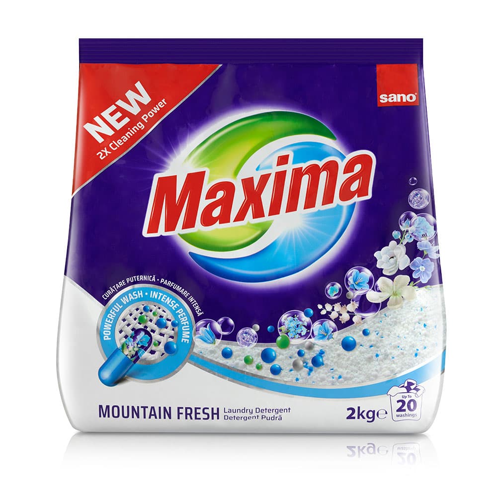 SANO MAXIMA DETERGENT PUDRA AUTOMAT 2KG MOUNTAIN FRESH 20SP