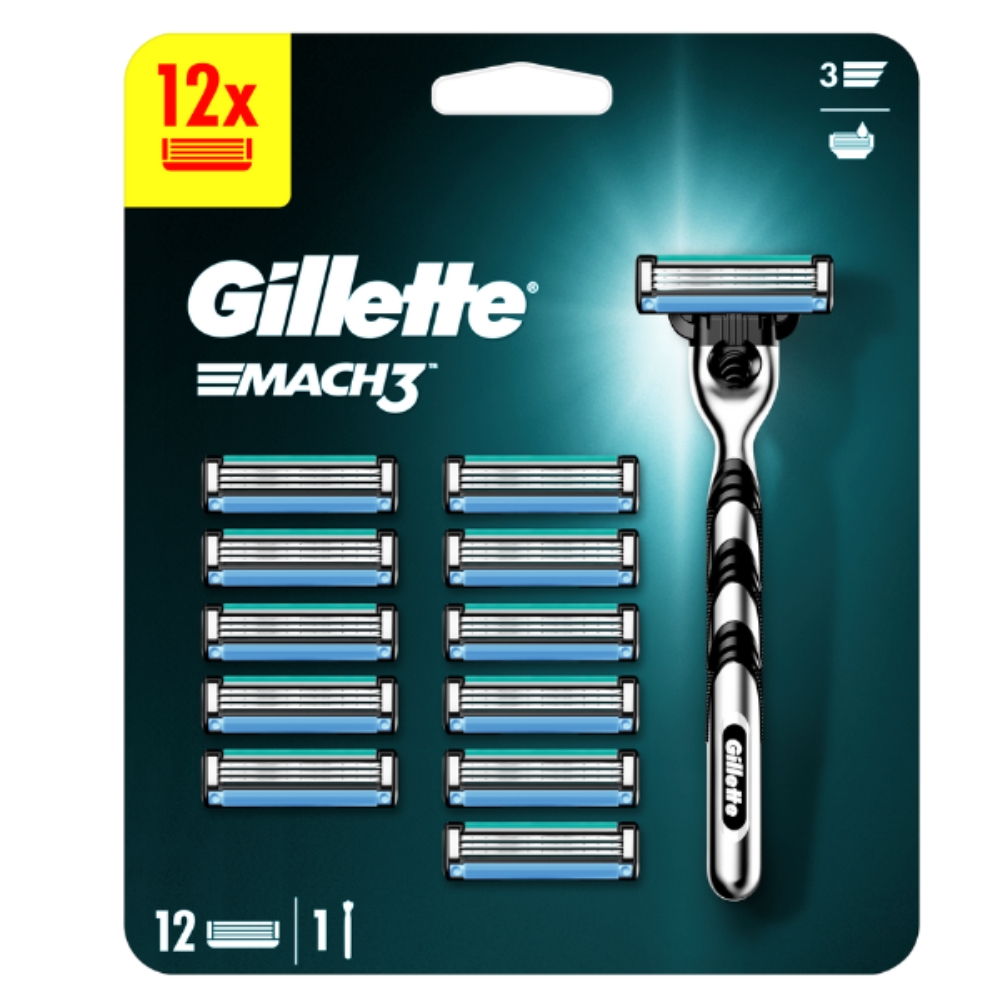 GILLETTE MACH 3 APARAT+12 REZERVE