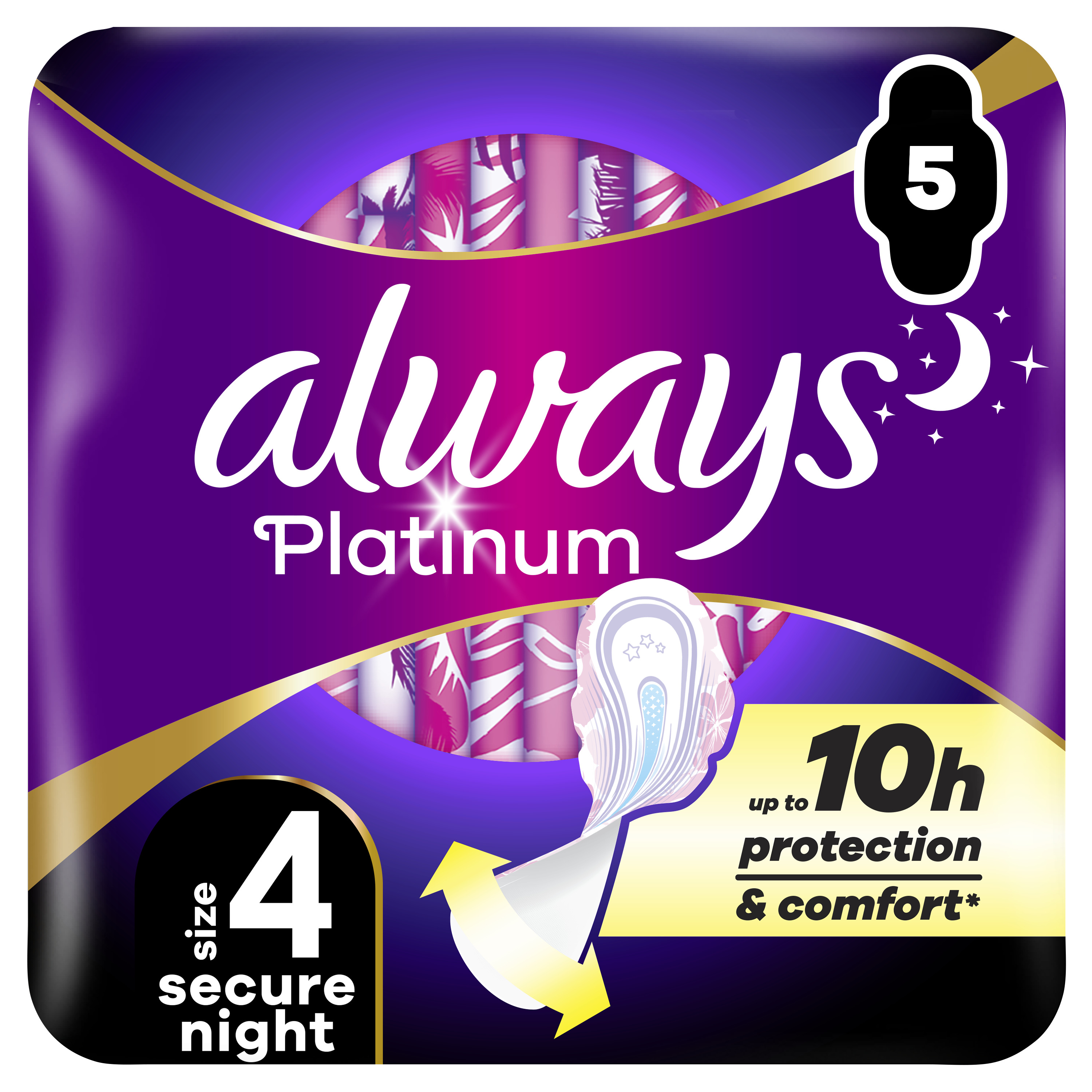 ALWAYS PLATINUM ABSORBANTE 5BUC SECURE NIGHT 4