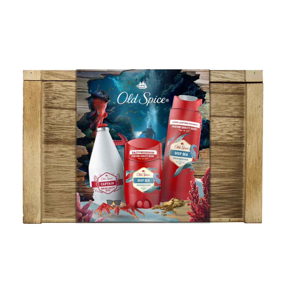 OLD SPICE CAS DEO STICK 50ML DEEP SEA+AS 100ML CAPTAIN+SG 250ML DEEP SEA