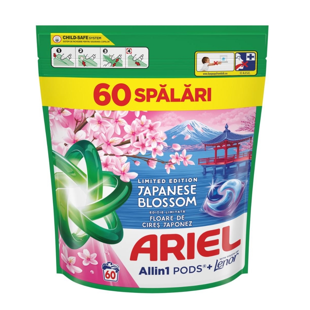 ARIEL DETERGENT CAPSULE 60BUC TOUCH OF LENOR JAPANESE BLOSSOM