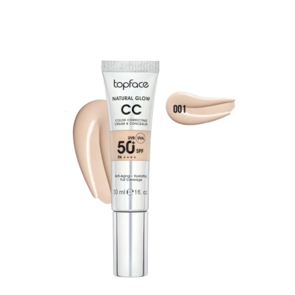 TOPFACE CC CREAM NATURAL GLOW SPF50 30ML 001 COOL BEIGE