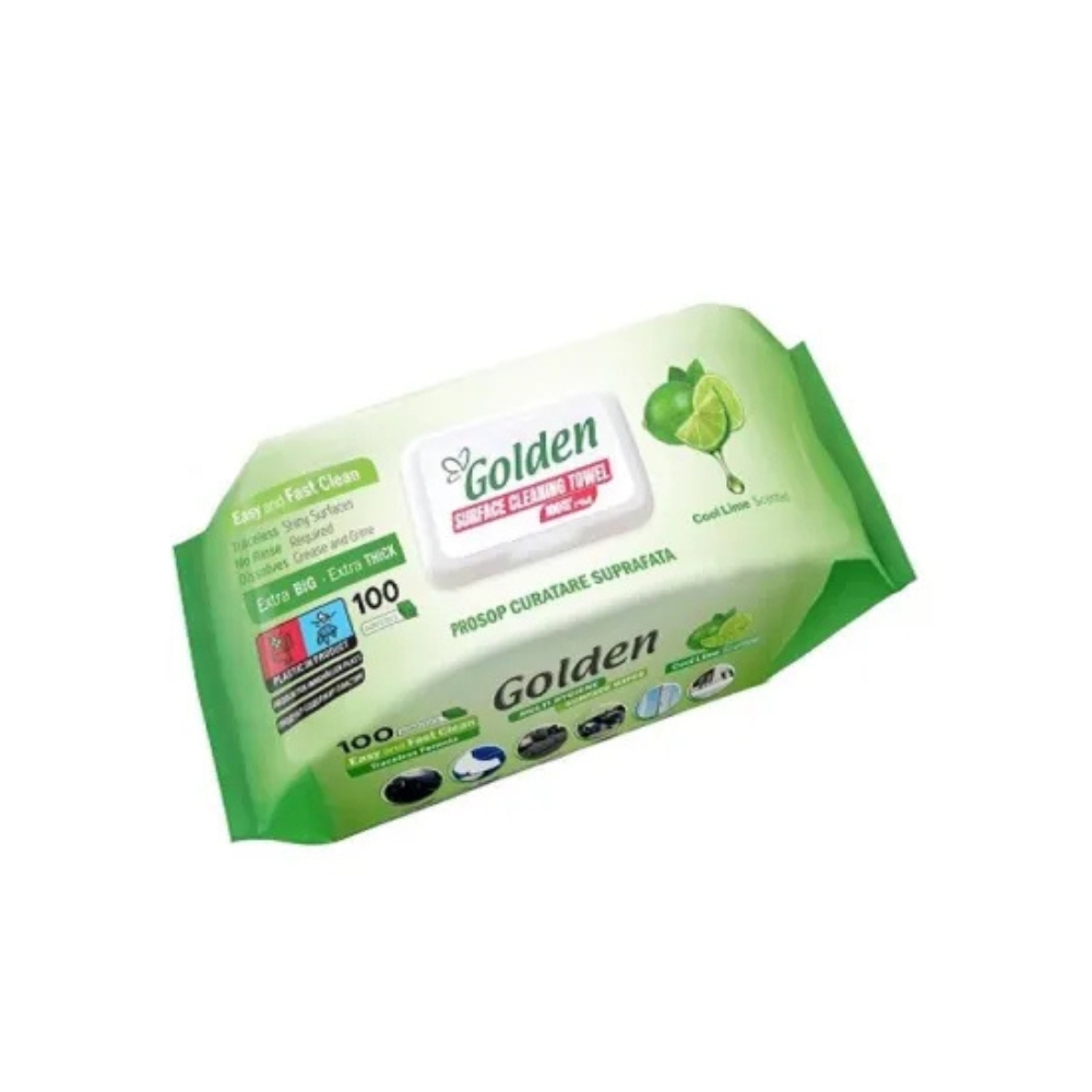 GOLDEN SERVETELE UMEDE MULTISUPRAFETE 100BUC COOL LIME