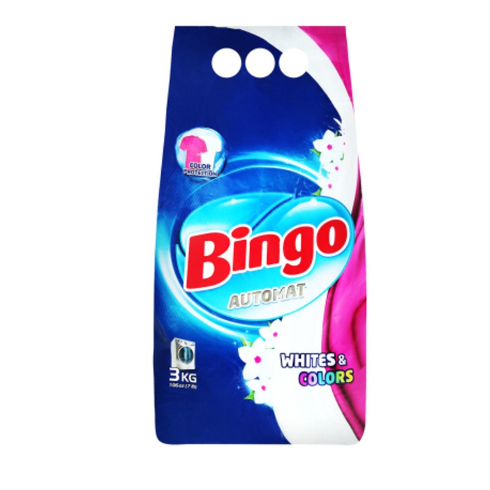 BINGO DETERGENT PUDRA AUTOMAT 3KG 2IN1 WHITES&COLORS 30SP