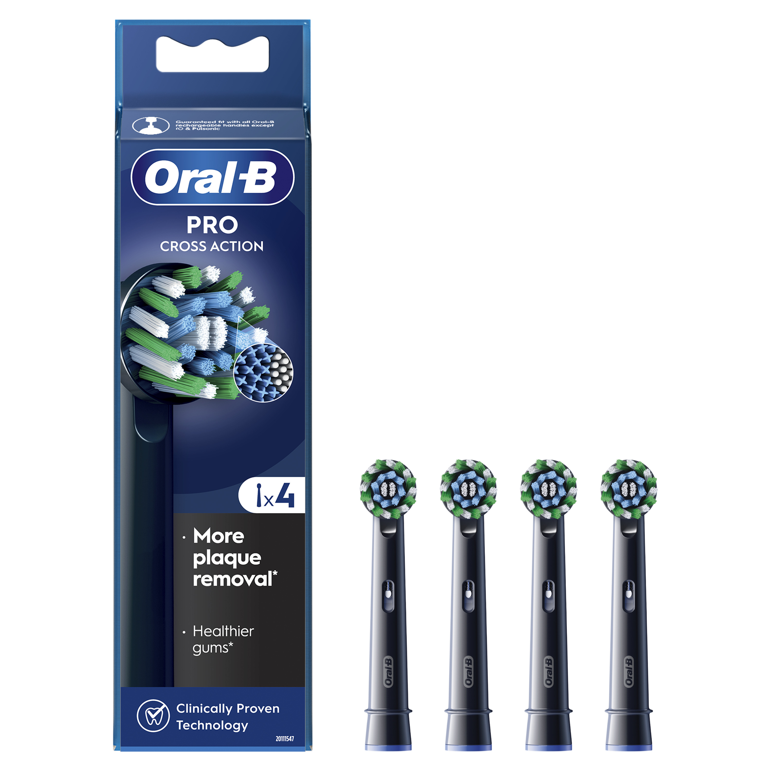 ORAL B REZERVA PERIUTE PRO CROSS ACTION  BLACK 4BUC/SET