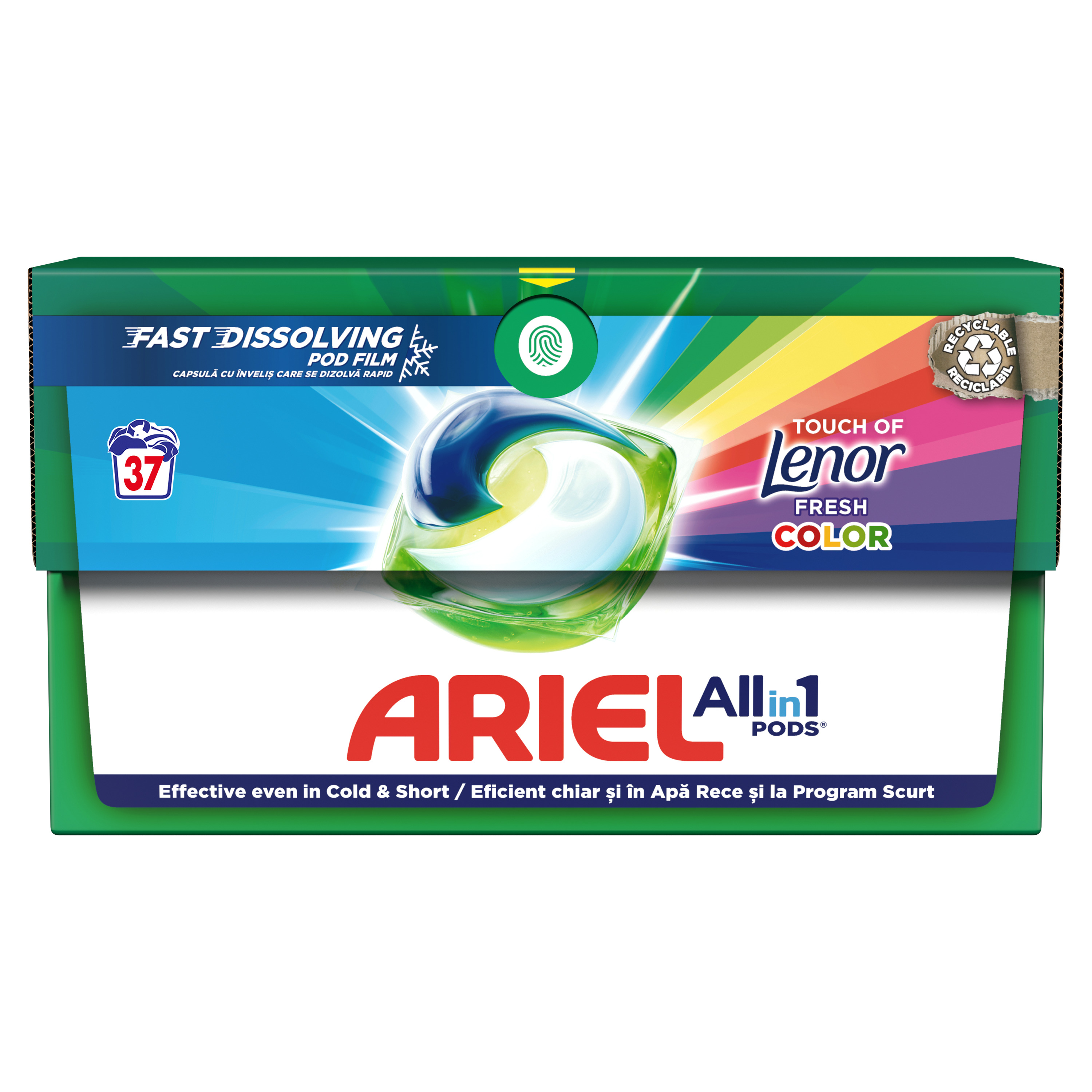 ARIEL DETERGENT CAPSULE 37BUC CUTIE TOUCH OF LENOR COLOR
