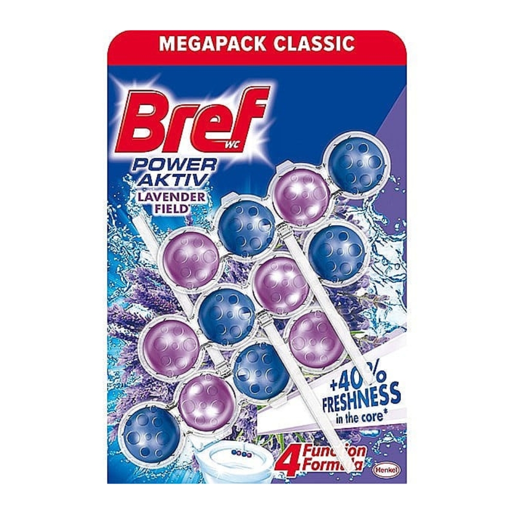 BREF ODORIZANT WC POWER AKTIV 3X50G LAVANDA